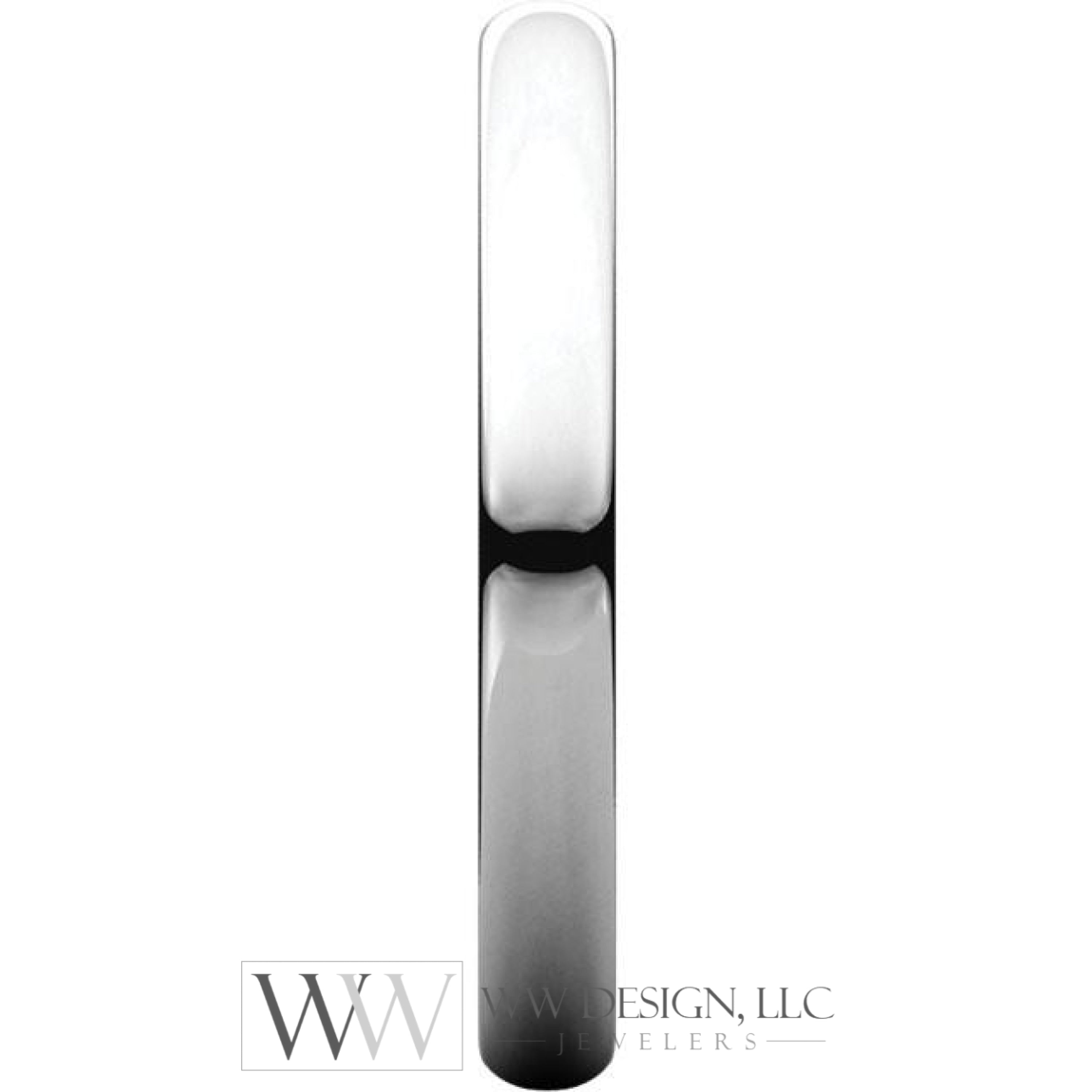 2.5mm Half Round Light Wedding Band Stackable Ring - 14k Gold (Y, W, or R), Palladium, Platinum, Sterling Silver