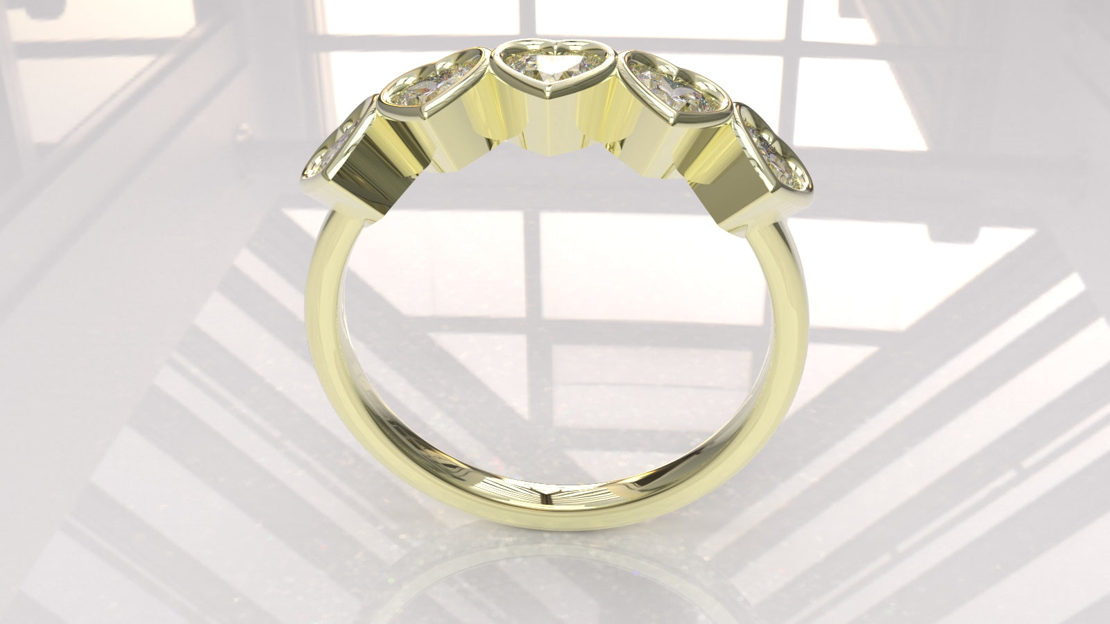 0.75ctw Diamond 5 Heart Ring - 14k, 18k (Y, W, or R), Platinum, Palladium