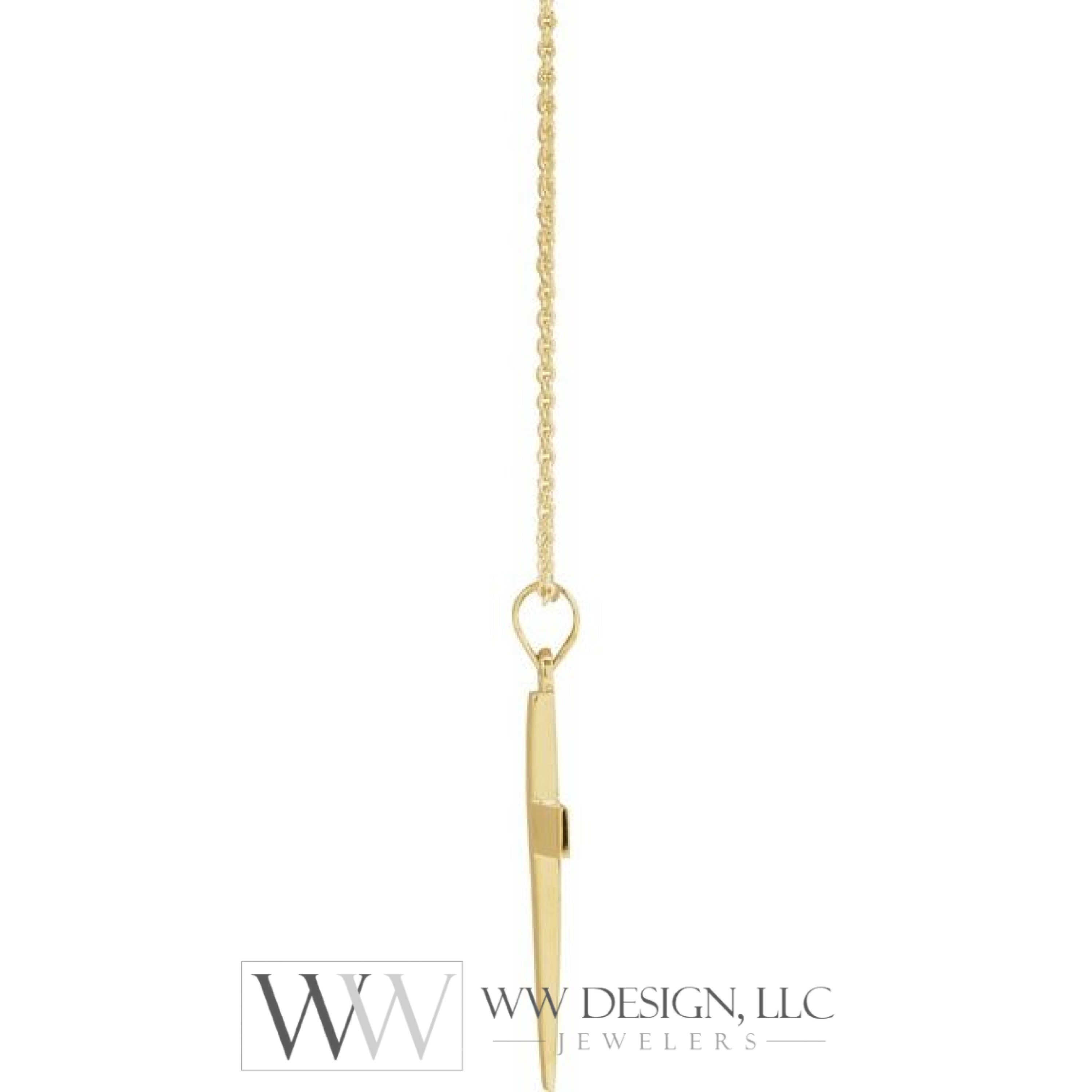 23mm x 15.9mm Cross 18" Necklace - 14K Gold (Y, W, or R), Platinum or Sterling Silver