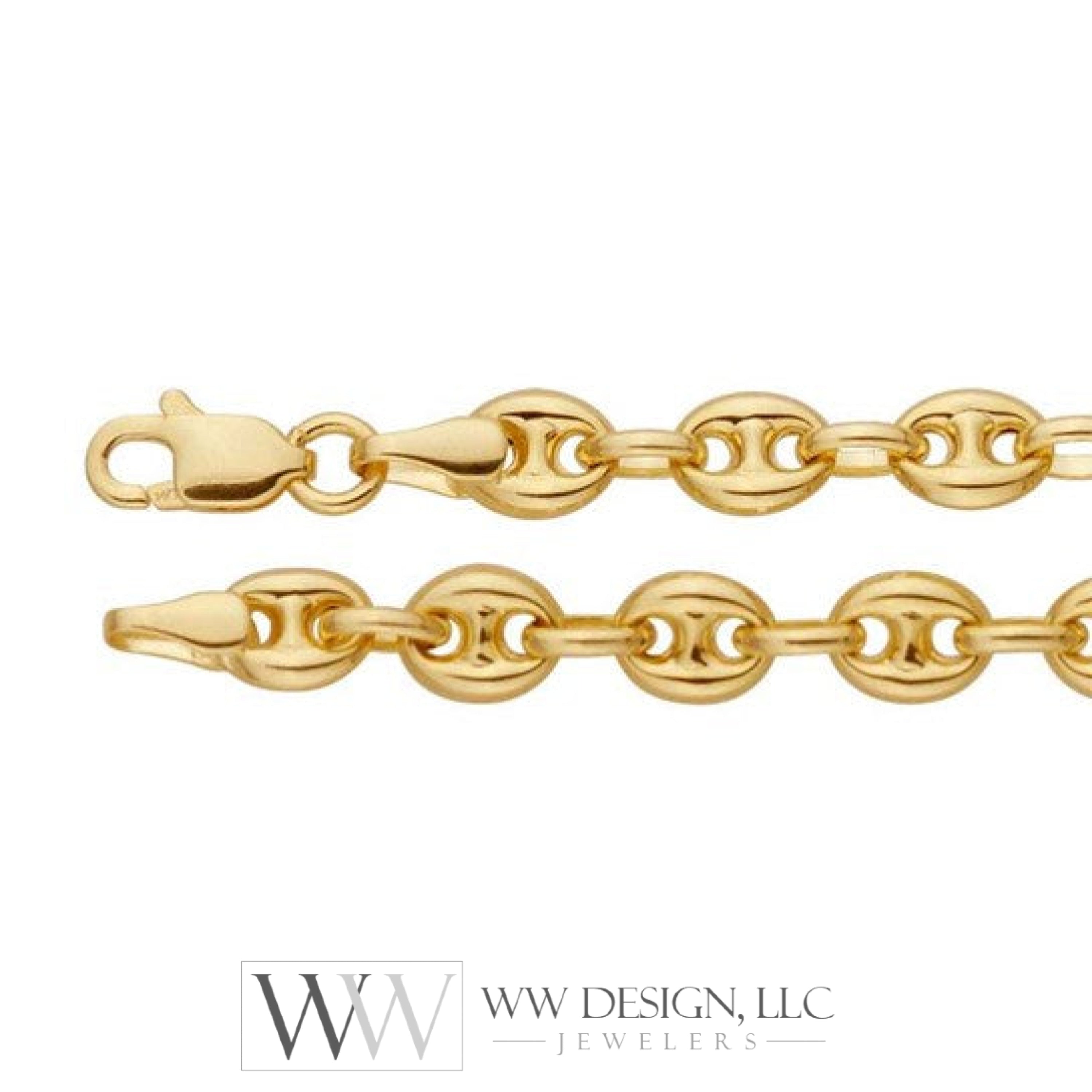 4.7mm Puffed Anchor Chain 18" - 14k Yellow Gold