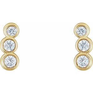 14K White 1/8 CTW Natural Diamond Petite Ear Climbers