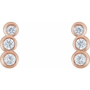14K White 1/8 CTW Natural Diamond Petite Ear Climbers