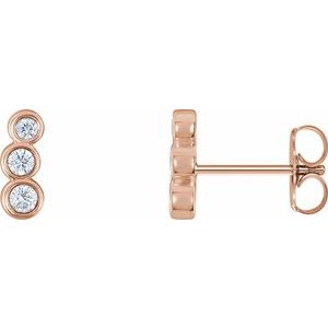 14K White 1/8 CTW Natural Diamond Petite Ear Climbers