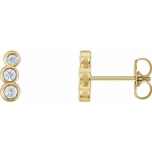 14K White 1/8 CTW Natural Diamond Petite Ear Climbers