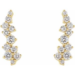 14K White 1/3 CTW Natural Diamond Ear Climbers
