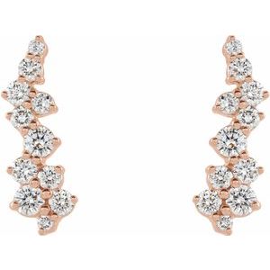 14K White 1/3 CTW Natural Diamond Ear Climbers