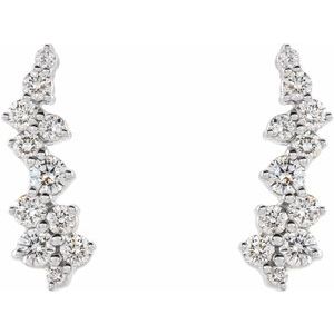 14K White 1/3 CTW Natural Diamond Ear Climbers