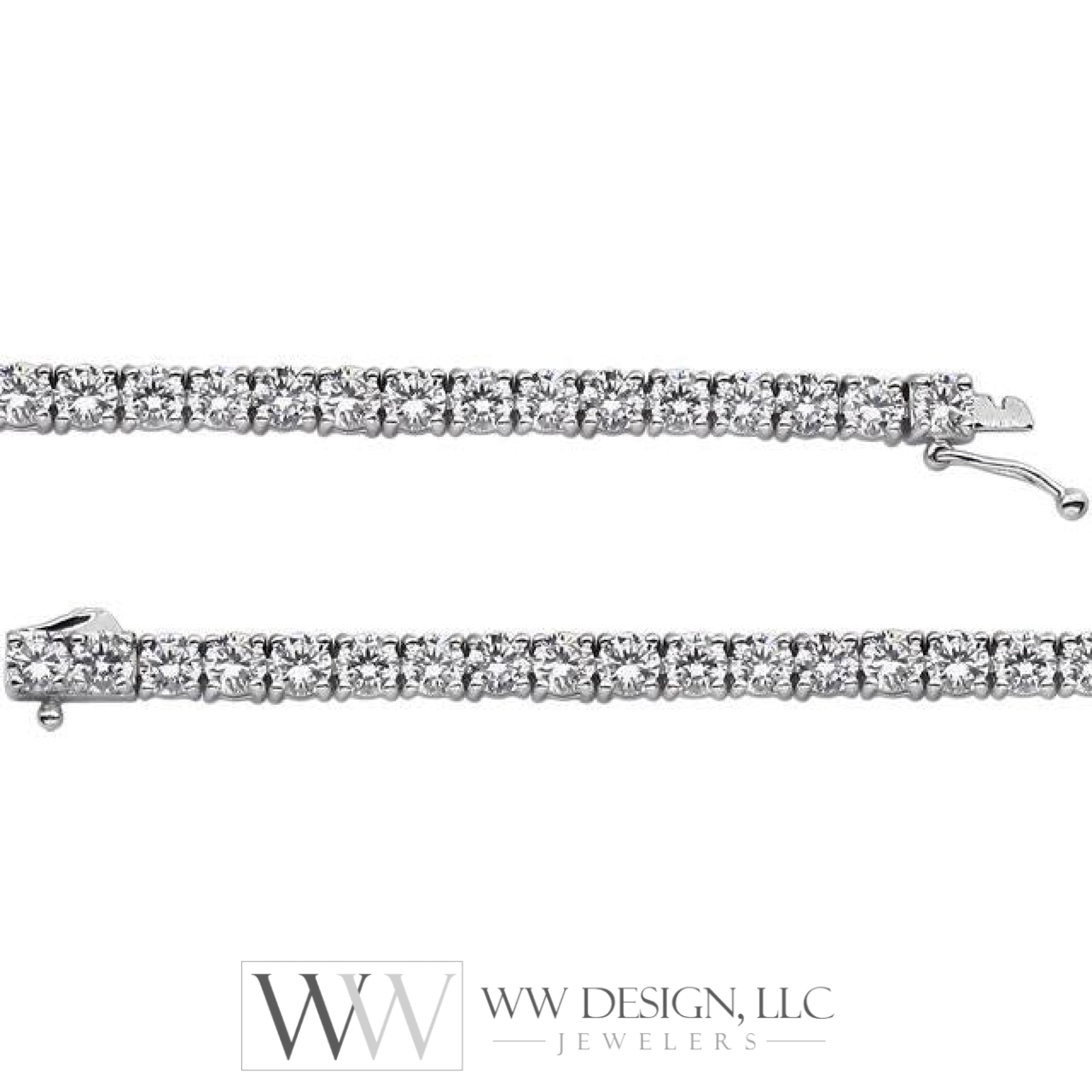 4mm Round Cubic Zirconia Line Tennis Bracelet - Sterling Silver