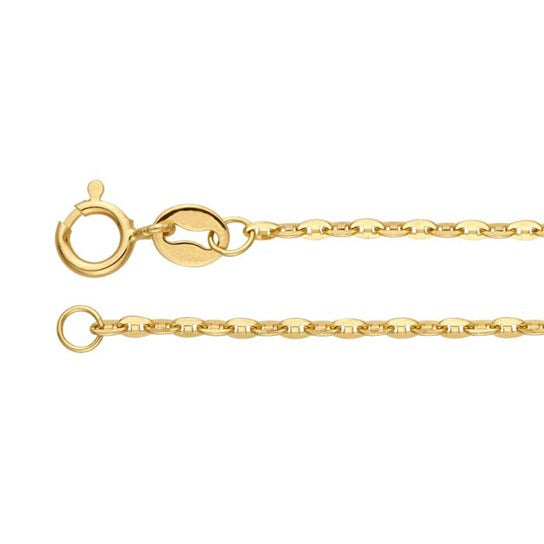 1.4mm Diamond-Cut Anchor Chain 16" 18" 20" - 14k Yellow Gold