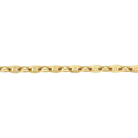 1.4mm Diamond-Cut Anchor Chain 16" 18" 20" - 14k Yellow Gold