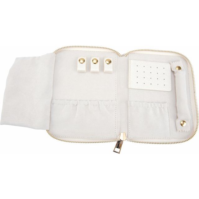 Leatherette Jewelry Travel Case - Silver, Black, Pink, Cream