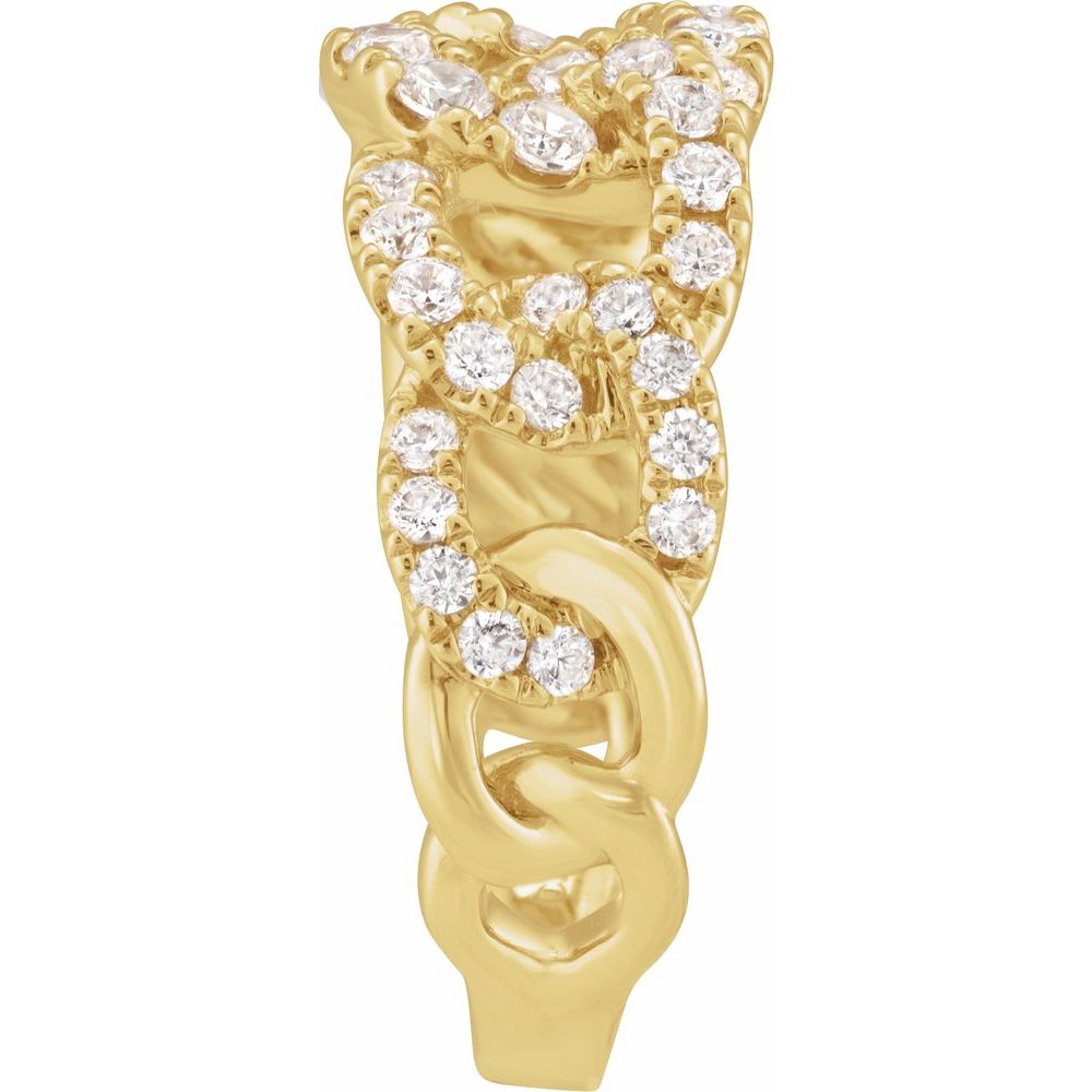1 CTW Lab-Grown Diamond Chain Wedding Anniversary Band Stackable Ring - 14k Gold (Y, W or R)