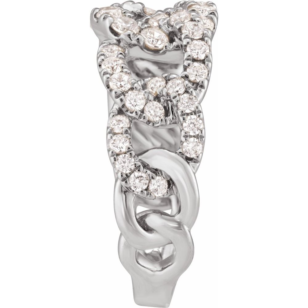 1 CTW Lab-Grown Diamond Chain Wedding Anniversary Band Stackable Ring - 14k Gold (Y, W or R)
