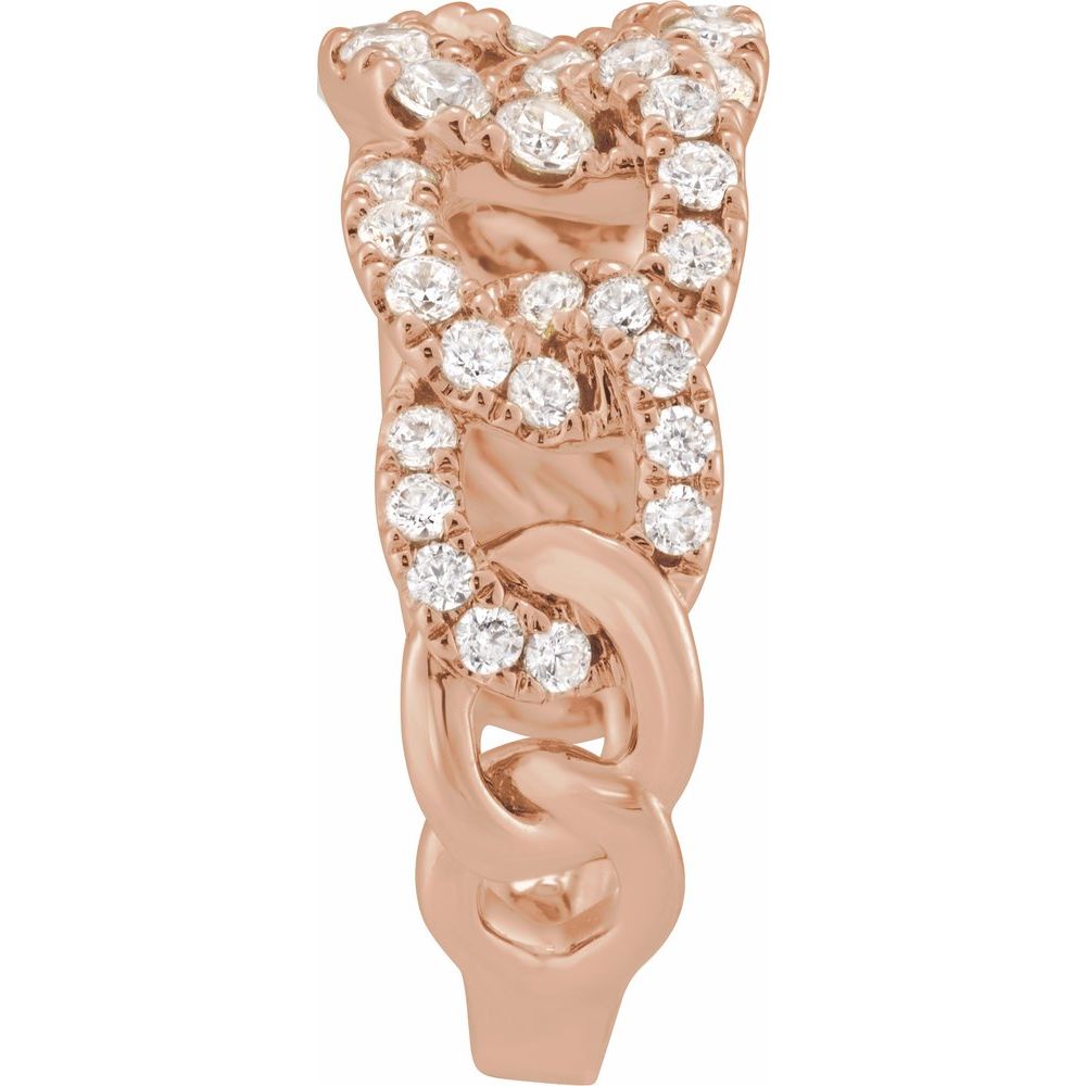 1 CTW Lab-Grown Diamond Chain Wedding Anniversary Band Stackable Ring - 14k Gold (Y, W or R)