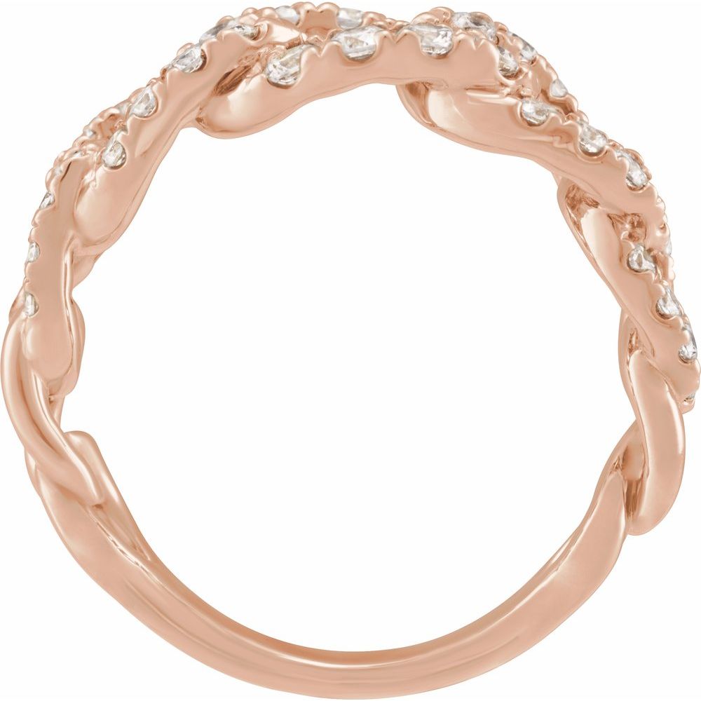 1 CTW Lab-Grown Diamond Chain Wedding Anniversary Band Stackable Ring - 14k Gold (Y, W or R)