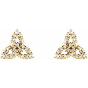 14K White 1/10 CTW Natural Diamond Celtic-Inspired Trinity Earrings