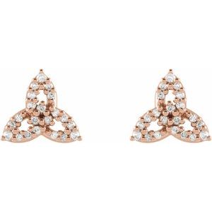 14K White 1/10 CTW Natural Diamond Celtic-Inspired Trinity Earrings