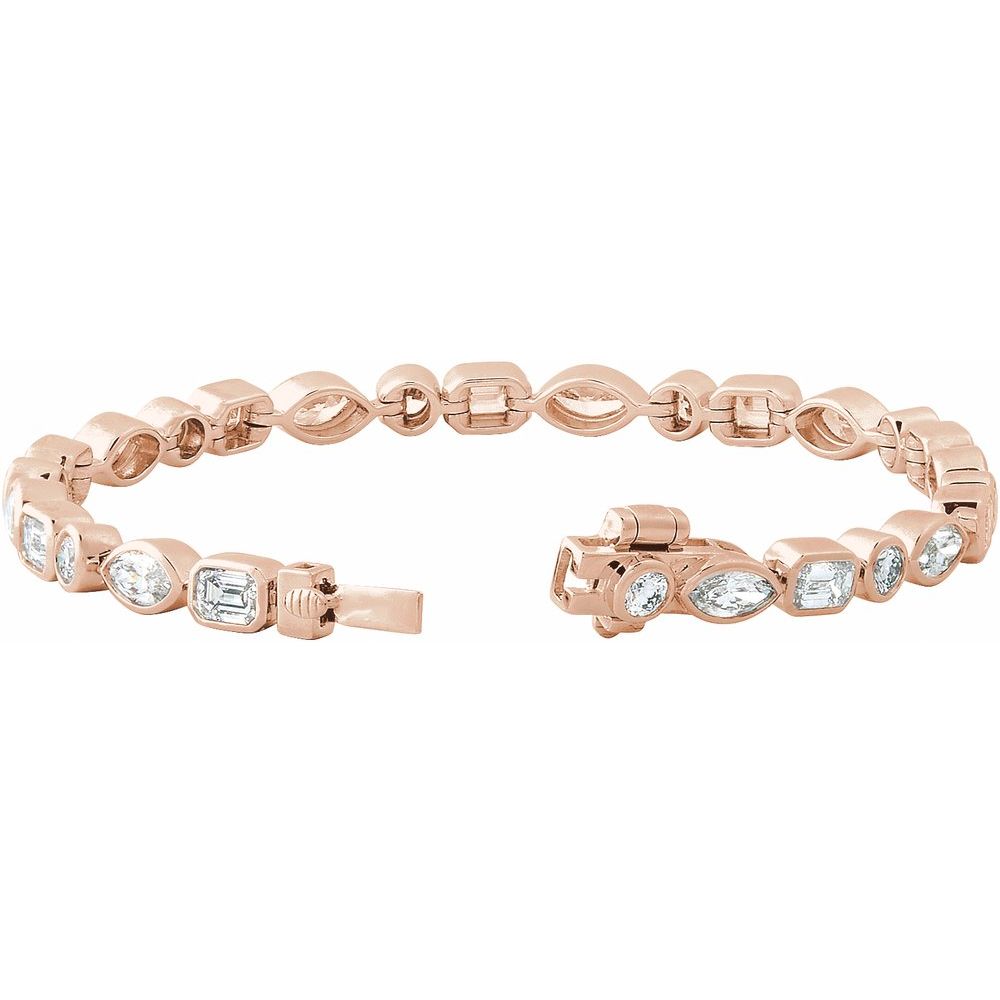 7 1/8 CTW Lab-Grown Diamond 7" Line Tennis Bracelet - 14k Gold (Yellow, White or Rose)