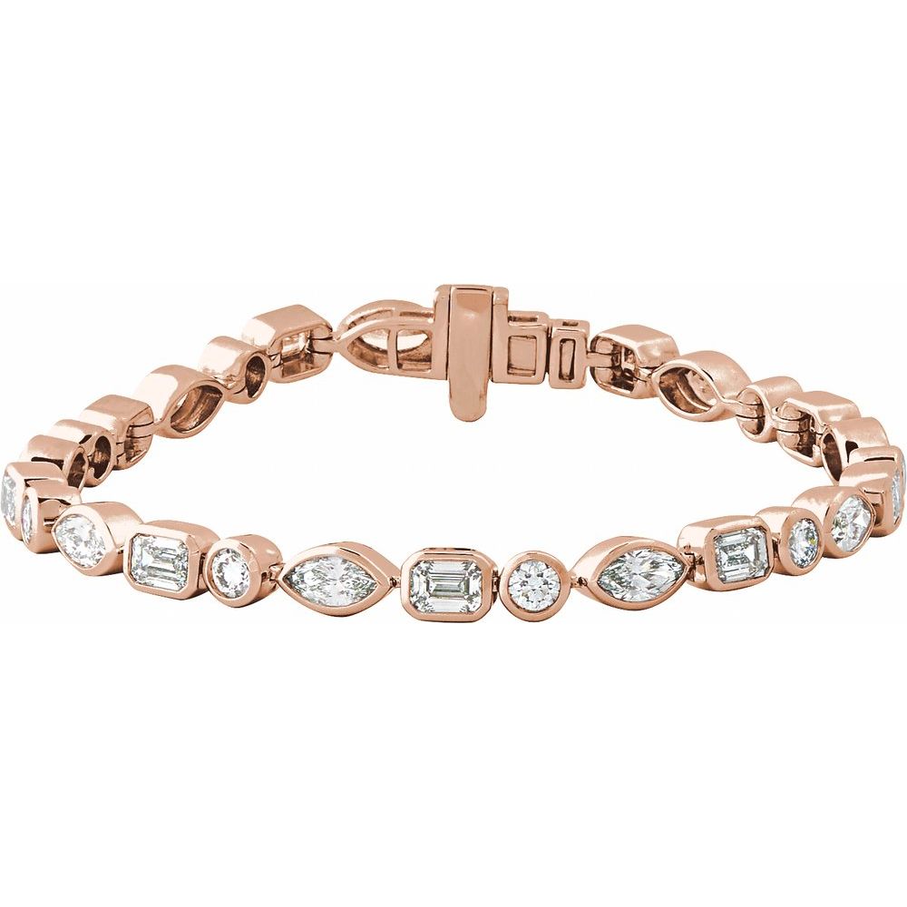 7 1/8 CTW Lab-Grown Diamond 7" Line Tennis Bracelet - 14k Gold (Yellow, White or Rose)