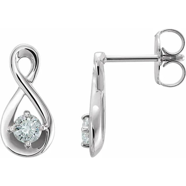 1/5 CTW Natural Diamond Infinity-Inspired Earrings - 14k Gold (Y, R or W), Platinum
