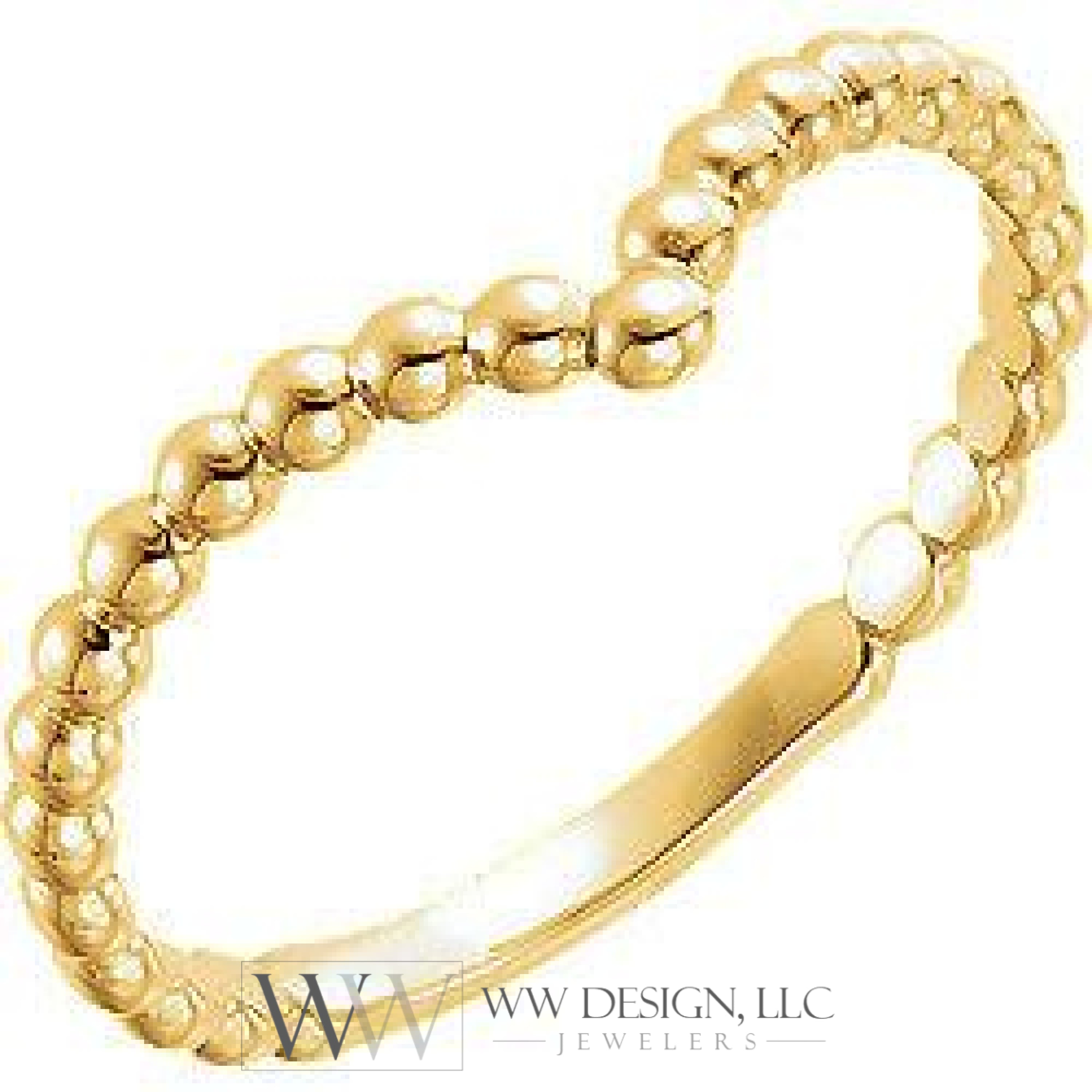 Beaded "V" Ring - Sterling Silver, 14k Gold (Y, W or R), Platinum