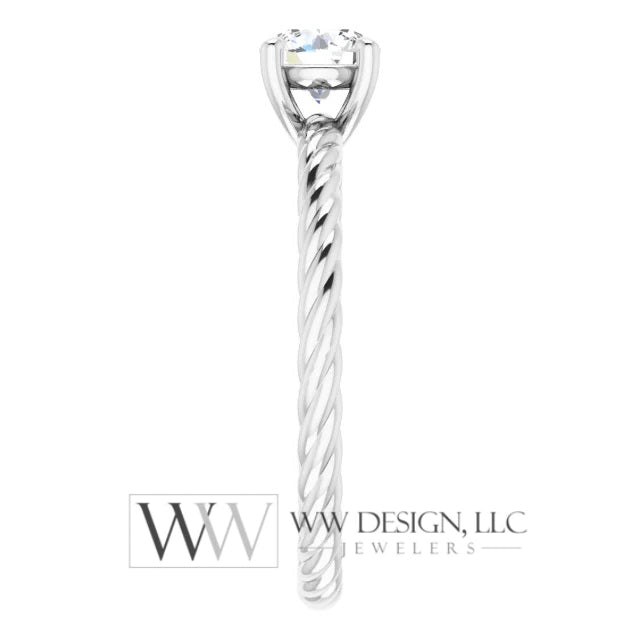 DIAMOND Engagement Ring Genuine F-H VS 0.5ct 5.2mm 14k Gold (Y, W, R) 18k Gold, Platinum Round Diamond Solitaire Engagement Promise Ring