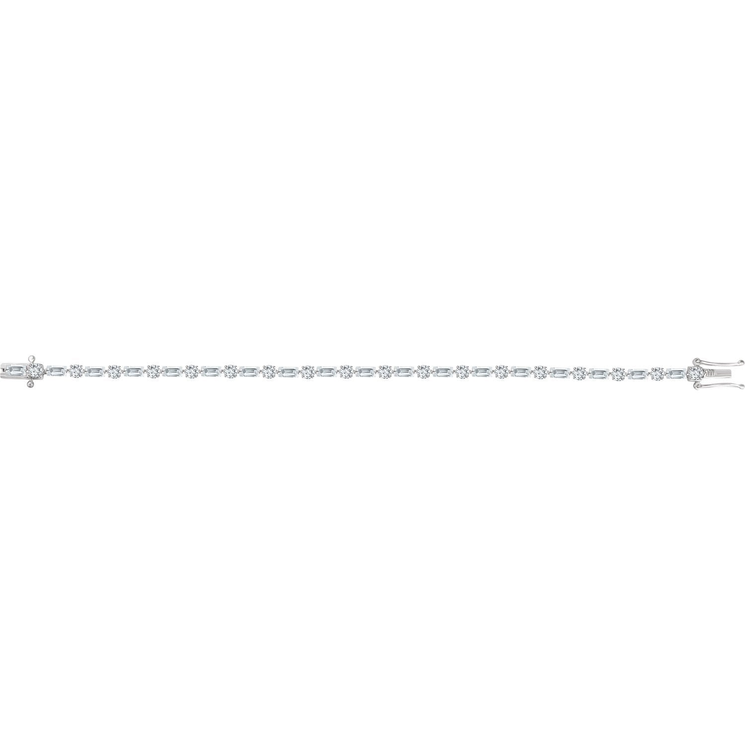 Sterling Silver Cubic Zirconia 7" Line Bracelet