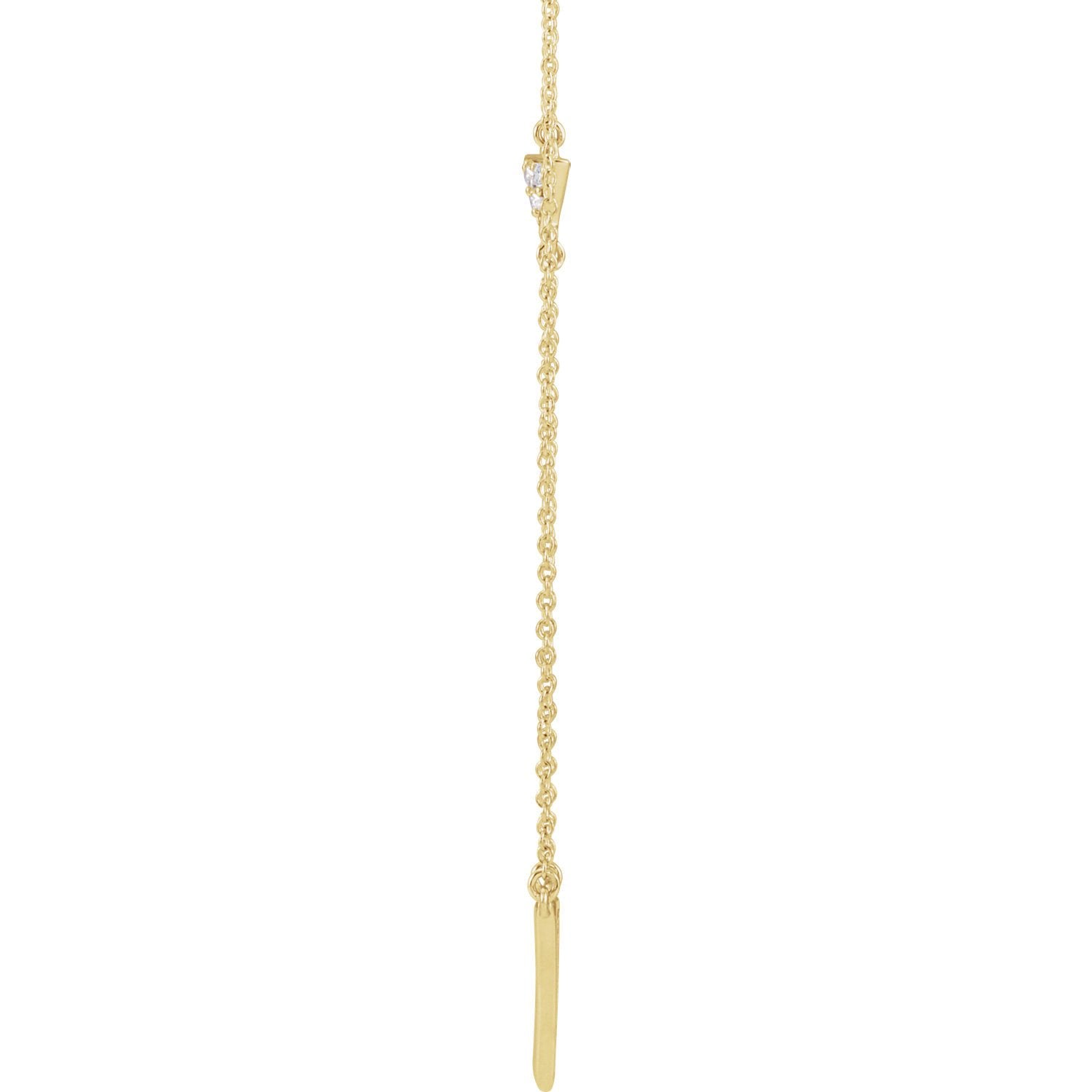 0.05 CTW Diamond Triangle Necklace 16-18" - 14k Gold (Y, W or R)