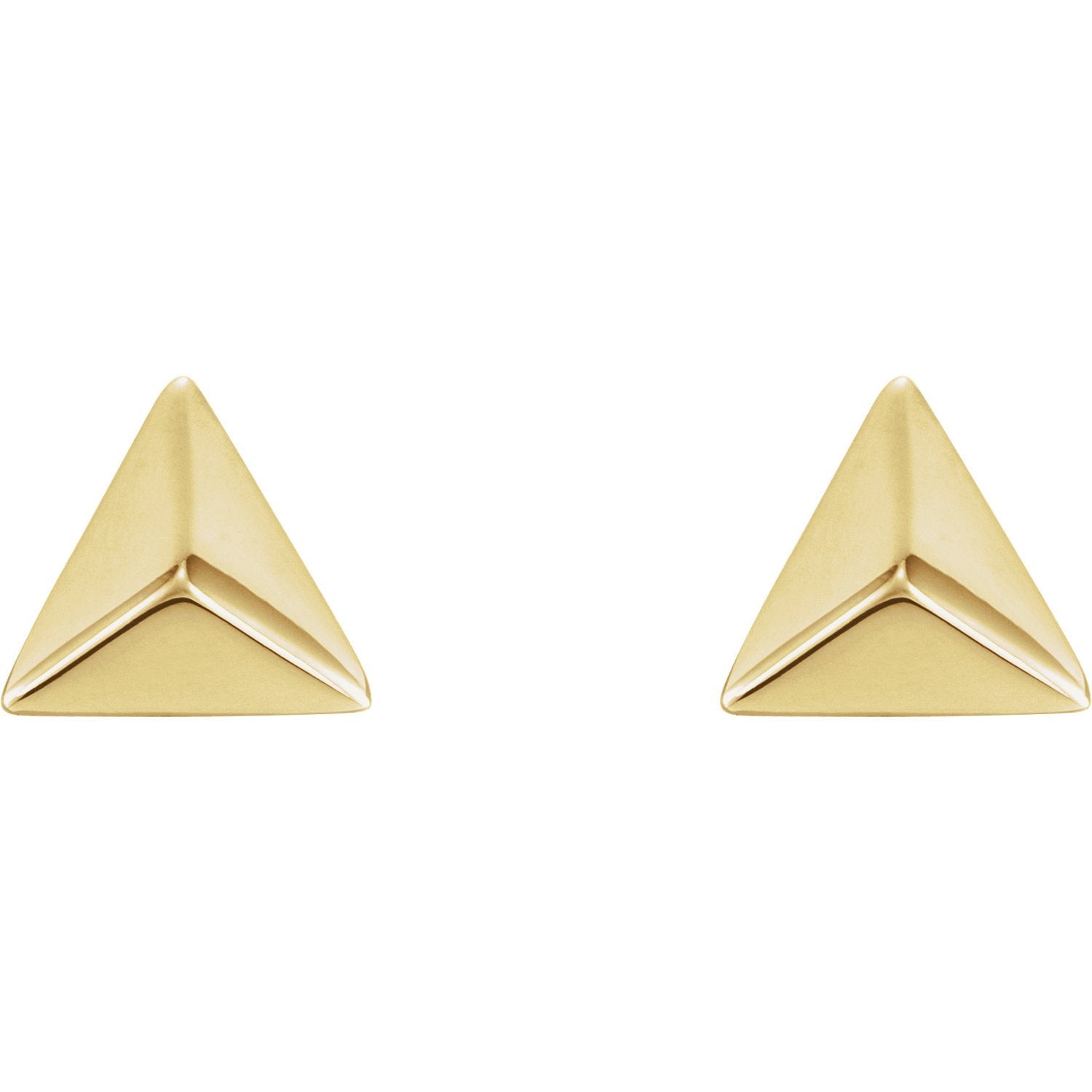 Pyramid Geometric Earrings with Backs - 14K Gold (Y, W or R), Platinum, or Sterling Silver