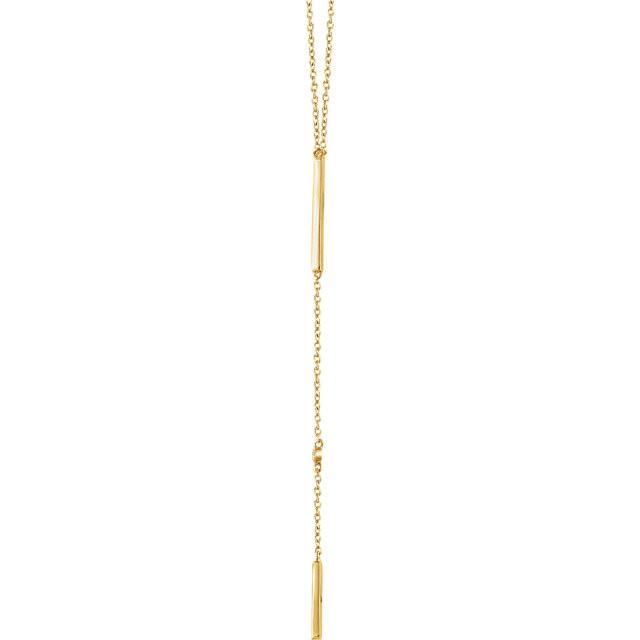 0.06 CTW Diamond Bar Y Necklace 16-18" - 14k Gold (Y or W)