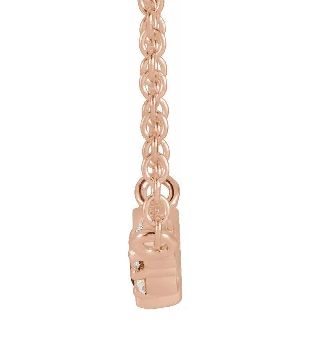 Pink Tourmaline & 0.03 CTW Diamond 16" or 18" Necklace - 14k Gold (Yellow, Rose, or White), Platinum, or Sterling Silver - WWDesignJewelers.com
