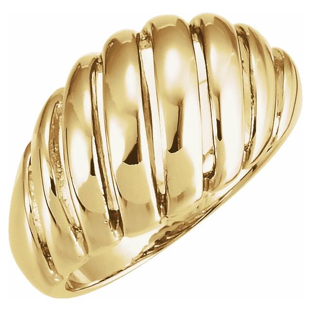 Large Rope Dome Ring - 14k Gold (Y, W or R), 18k Yellow Gold