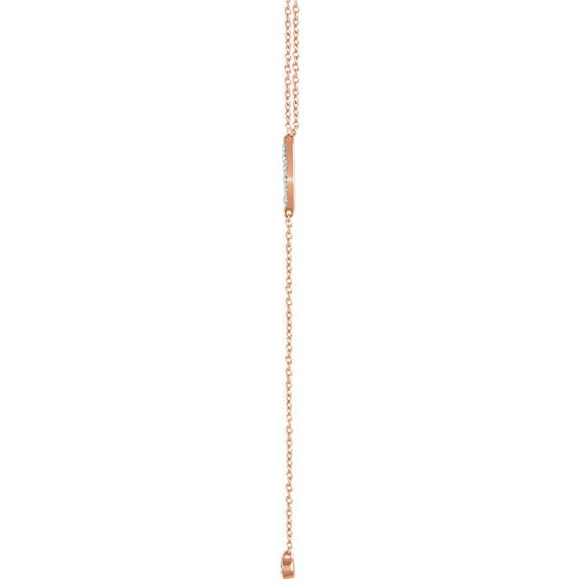1/8 CTW Diamond Bar Y Necklace 16-18" - 14k Gold (Y, W or R)