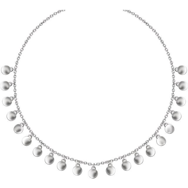 Geometric Circle Tags 16-18" Necklace - 14k Gold (Y, W or R)