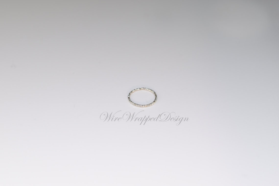 22 gauge Sparkly Diamond Cut Seamless Ring Hoop - 14k, 18k, 22k, 24k Gold (Yellow, White or Rose), Sterling Silver or Platinum