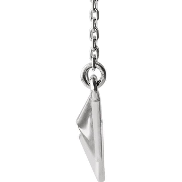 Geometric Bar Necklace 16-18" - 14k Gold (Y, W or R), Platinum, or Sterling Silver