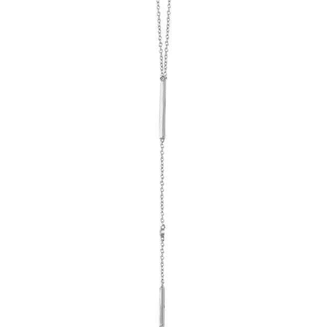 0.06 CTW Diamond Bar Y Necklace 16-18" - 14k Gold (Y or W)