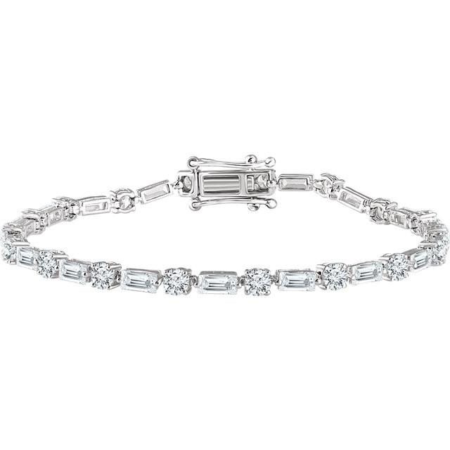 Sterling Silver Cubic Zirconia 7" Line Bracelet