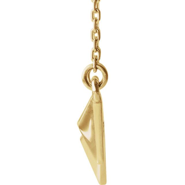 Geometric Bar Necklace 16-18" - 14k Gold (Y, W or R), Platinum, or Sterling Silver
