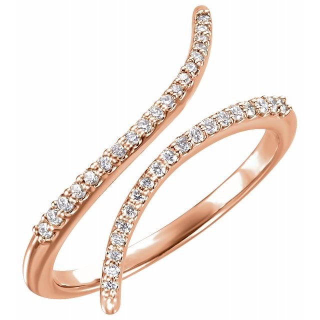 1/6 CTW Bypass Diamond Ring - 14k Gold (Y, W or R), Platinum