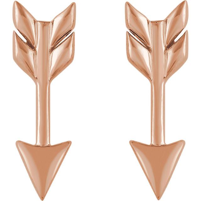 Arrow Earrings - 14K Gold (Y, W or R), or Sterling Silver