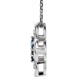1/4 CTW Diamond and Sapphire Clover Necklace 16-18" - 14k Gold (Y, W or R), or Platinum - wwdesignjewelers.com