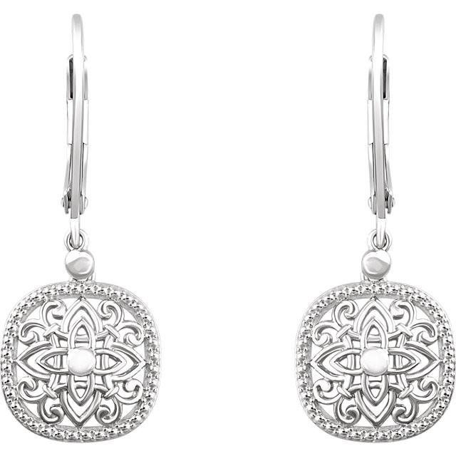 Sterling Silver Vintage-Inspired Scroll Lever Back Earrings