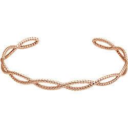 Rope Cuff Bracelet - 14k Gold (Y, R or W), or Sterling Silver