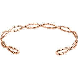 Rope Cuff Bracelet - 14k Gold (Y, R or W), or Sterling Silver