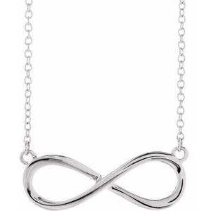 Infinity Necklace 16-18" - 14k Gold (Y, R, or W) or Sterling Silver