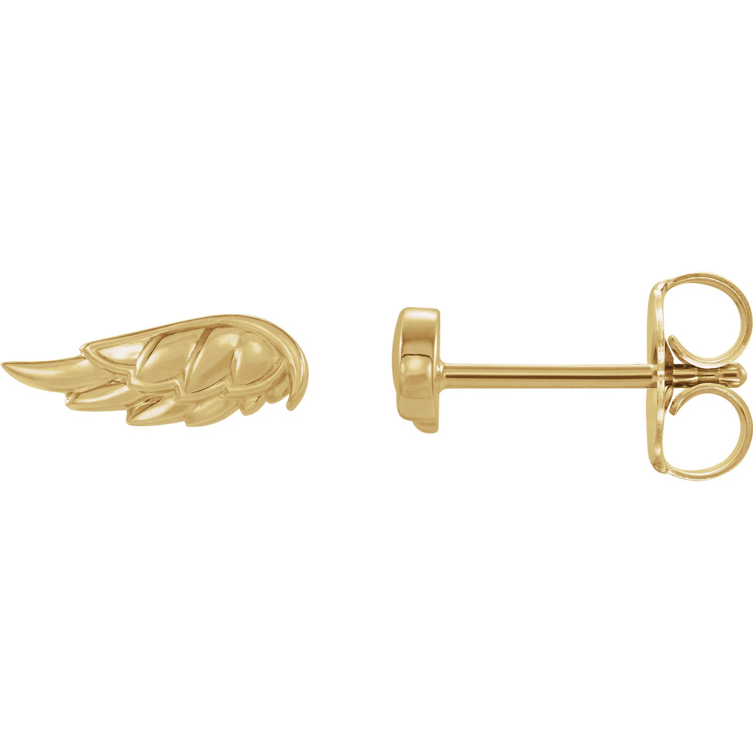 Angel Wing Earrings - 14K Gold (Y, R OR W), Platinum, or Sterling Silver