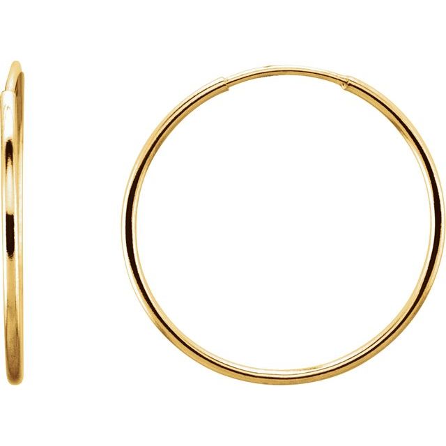 Hoop Endless Huggie Sleeper Earrings 20mm - 14K Gold (Y, R OR W)