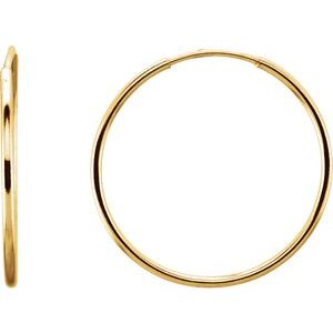 Endless Huggie Hoop Earrings - 14k Gold (Y, W or R) or Sterling Silver