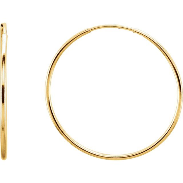 Hoop Endless Huggie Sleeper Earrings 24mm - 14K Gold (Y, R OR W)